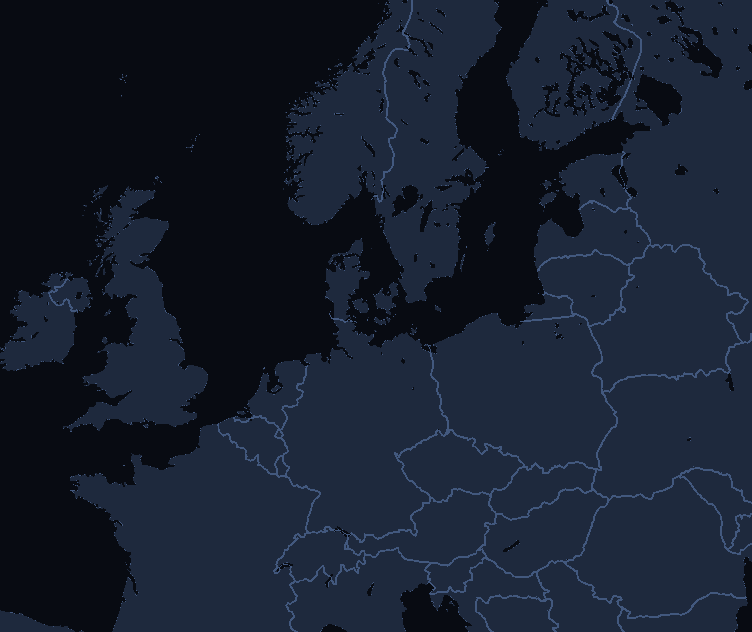 Map of Europe with Gamehost server locations